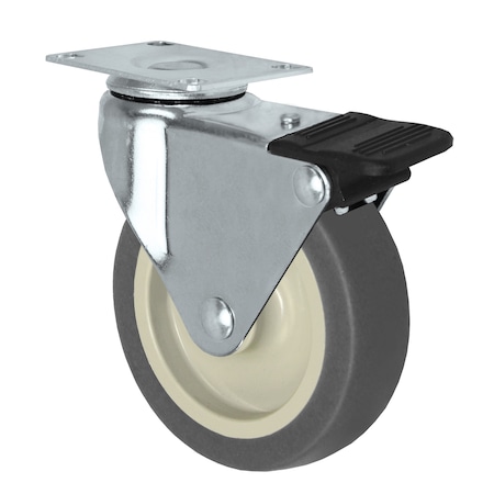 Durastar Caster, 3x7/8 Swvl Fork, Posi-Lock Brake, 3x7/8 TPR Wheel Grey, Beige 01HS378TPR80Y-00